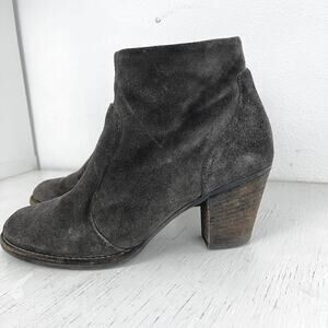 Paul Green Riley grey suede heeled ankle boot water resistant size 7.5